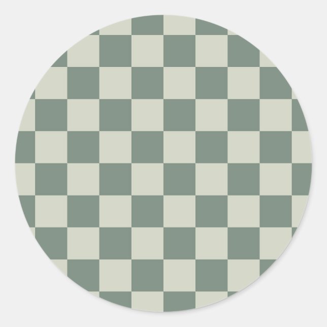 Adesivo Redondo Checkerboard verde (Frente)