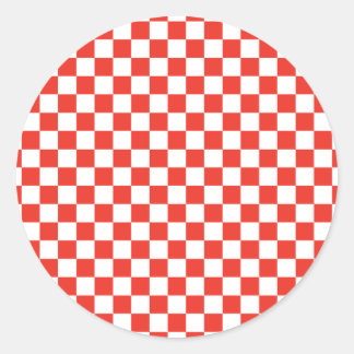 Adesivo Redondo Checkerboard vermelho