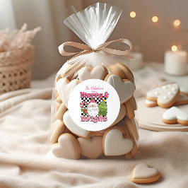 Adesivo Redondo Checkered Merry & Bright Christmas