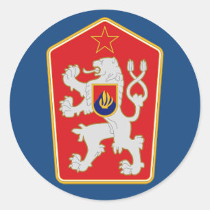 Adesivo Redondo Checoslováquia - Casaco De Armas (1960-1990)