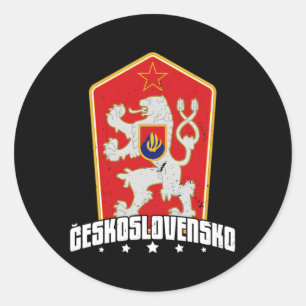 Adesivo Redondo Checoslováquia Eslováquia Centro-Europa Comunitári