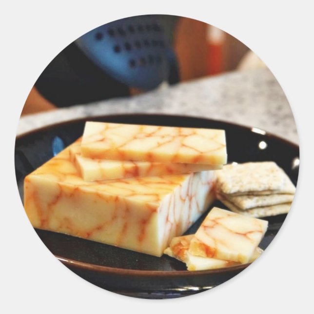 Adesivo Redondo Cheddar Cheddar Cheese (Frente)