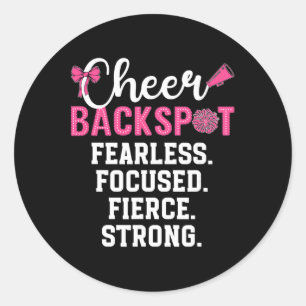 Adesivo Redondo Cheer Ckspot Destemida Focada Feroz Cheerleading