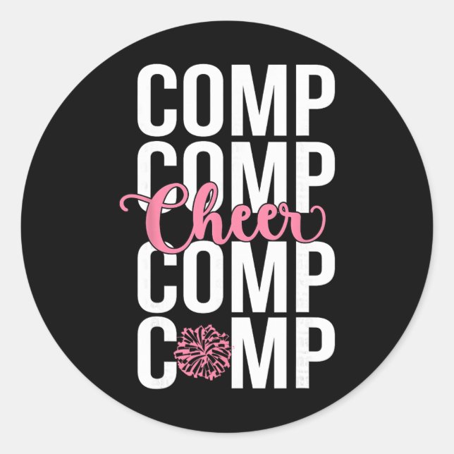 Adesivo Redondo Cheer Comp Day Cheerleading Competition Day Cheerl (Frente)