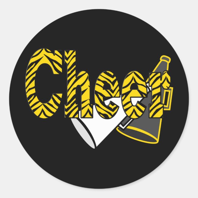 Adesivo Redondo Cheer Zebra Style (Frente)