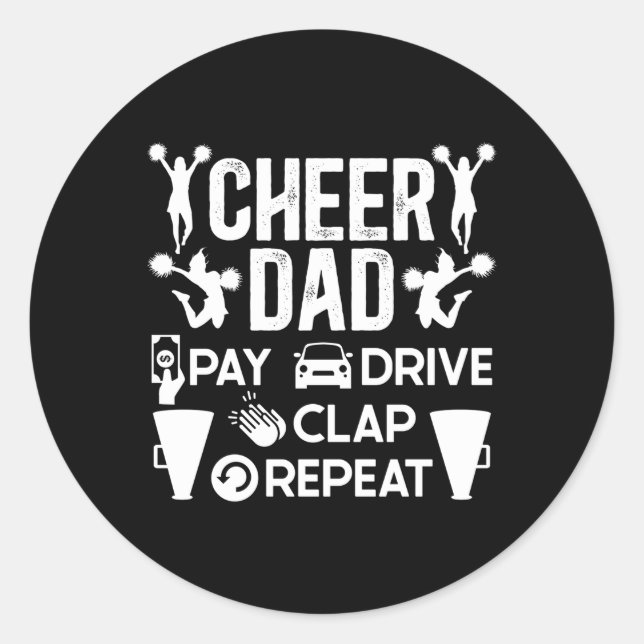 Adesivo Redondo Cheerhead Padre Cheerhead, Pai Pay Drive Clap (Frente)