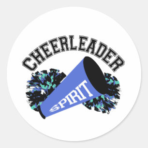Adesivo Redondo Cheerleader azul