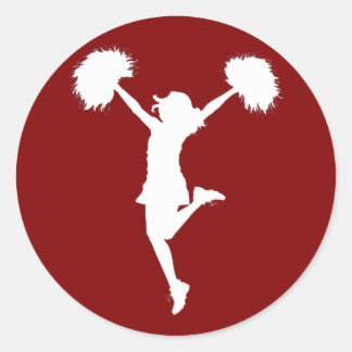 Adesivo Redondo Cheerleader Cheerhead Outline Art by Al Rio