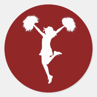 Adesivo Redondo Cheerleader Cheerhead Outline Art by Al Rio