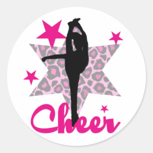 Adesivo Redondo Cheerleader cor-de-rosa