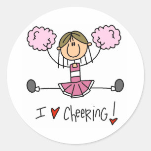 Adesivo Redondo Cheerleader cor-de-rosa