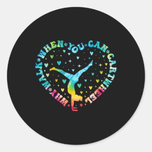 Adesivo Redondo Cheerleader de ginástica de roda cardíaca Tie dye 