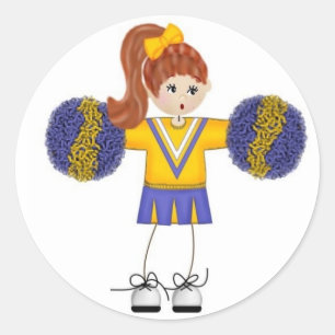 Adesivo Redondo Cheerleader Doodle Stickers