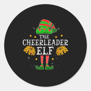 Adesivo Redondo Cheerleader Elfo Equipe Correspondente Natal Diver