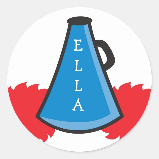 Adesivo Redondo Cheerleader Megaphone Stickers