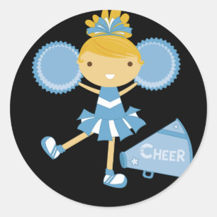 Adesivo Redondo Cheerleader no azul