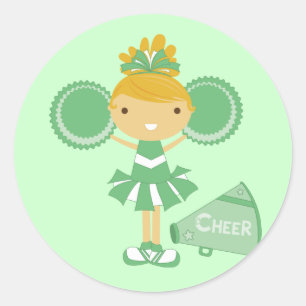 Adesivo Redondo Cheerleader no verde