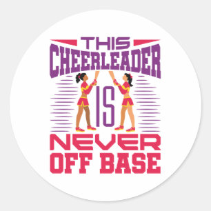 Adesivo Redondo Cheerleader Nunca Desligado Da Base Engraçado