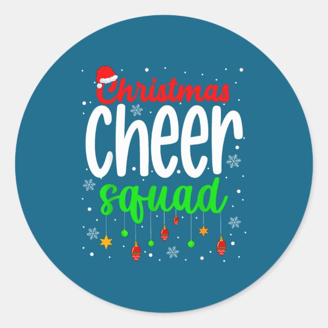 Adesivo Redondo Cheerleading Srts Lover Christmas Cheer Squad  (Frente)
