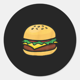 Adesivo Redondo Cheeseburger Emoticon Hamburger Churrasco de queij