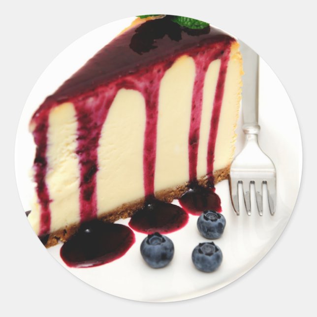 Adesivo Redondo Cheesecake E Mirtilos (Frente)