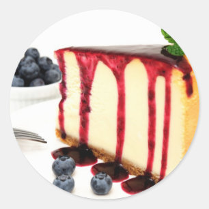 Adesivo Redondo Cheesecake E Mirtilos