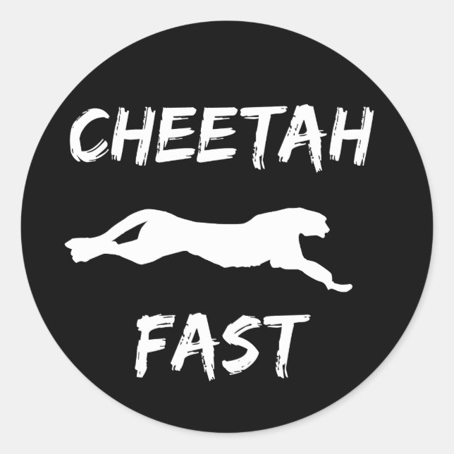 Adesivo Redondo Cheetah Fast Funny Stickers (Frente)