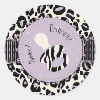 Adesivo Redondo Cheetah Girl Sticker Lilac