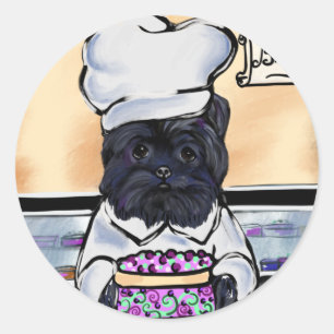 Adesivo Redondo Chef Affenpinscher 