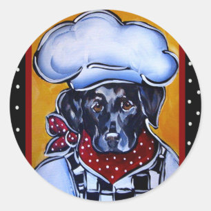 Adesivo Redondo Chef Black Lab