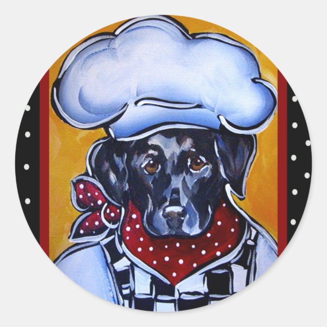 Adesivo Redondo Chef Black Lab (Frente)