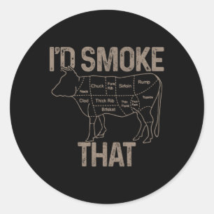 Adesivo Redondo Chef Butcher Cook Churrasco Id Fumar Que Carne De