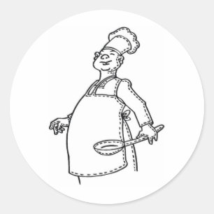 Adesivo Redondo Chef Com Escada