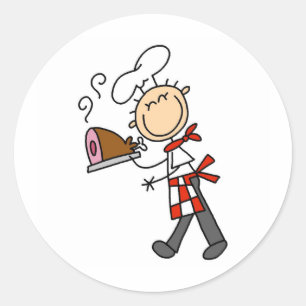 Adesivo Redondo Chef com Vinhetas de Pão