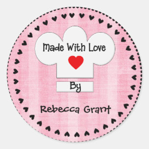 Adesivo Redondo Chef de Chapéu Feito com Pau de Amor