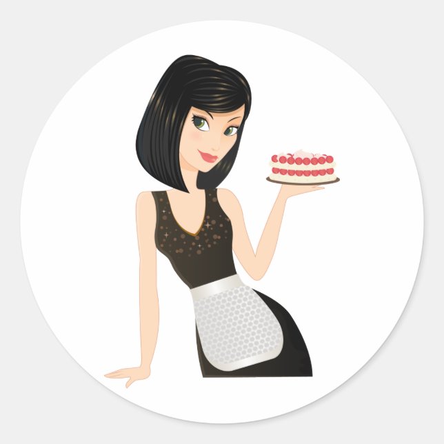 Adesivo Redondo Chef de cozinha (Frente)