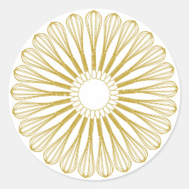 Adesivo Redondo Chef de cozinha de panificação Whisk