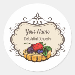 Adesivo Redondo Chef de pastelaria personalizável