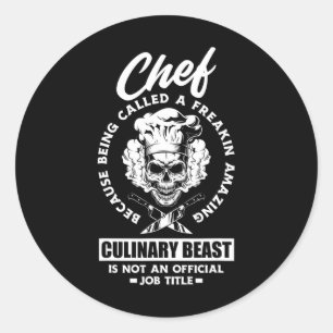 Adesivo Redondo Chef Engraçado Cookin Cookin de Chef Culinário