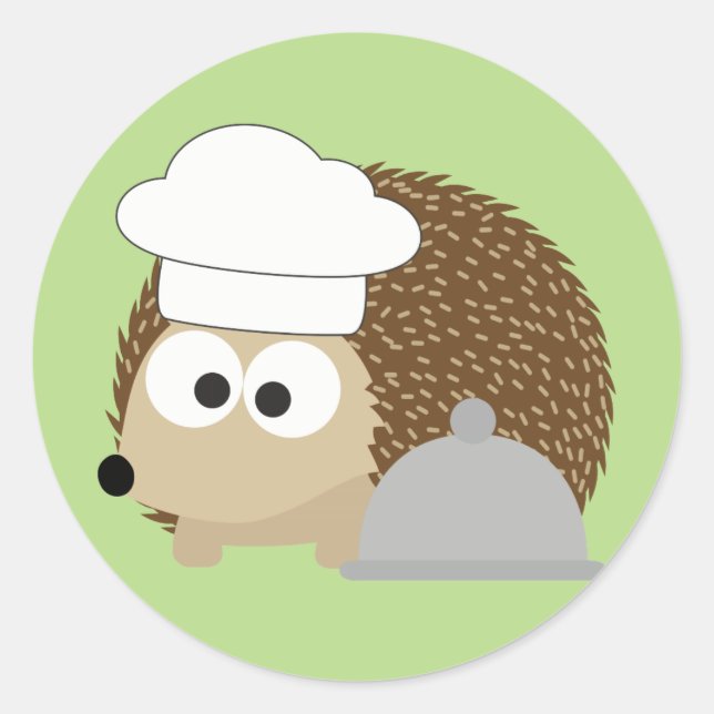 Adesivo Redondo Chef Hedgehog (Frente)
