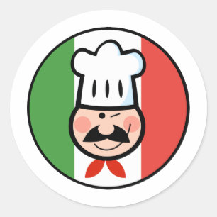 Adesivo Redondo Chef Italiano