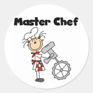 Adesivo Redondo Chef Mestre - Feminino