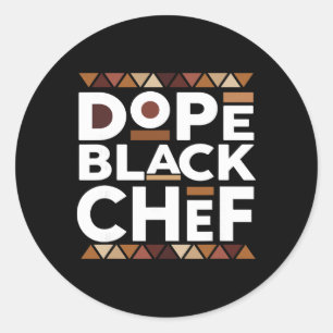 Adesivo Redondo Chef Preto Droga História Negra Melanina Chef Pret