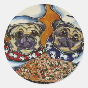 Adesivo Redondo Chef Pug