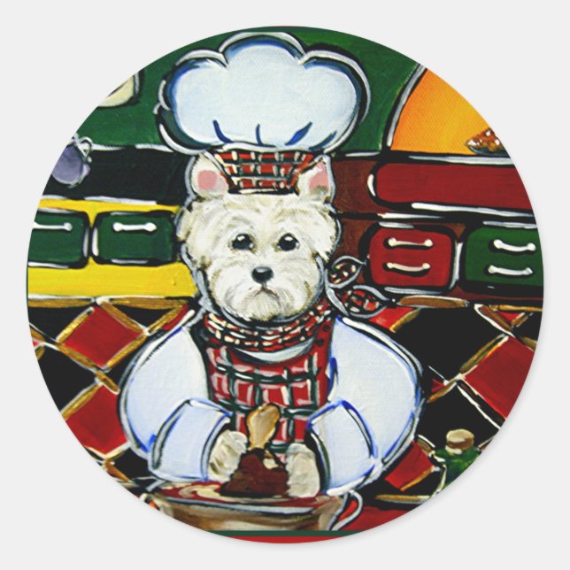 Adesivo Redondo Chef Westie (Frente)