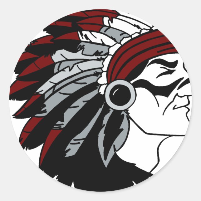 Adesivo Redondo Chefe Americano Nativo (Frente)