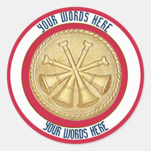 Adesivo Redondo Chefe de Fogo Adjunto 4 Vinheta Personalizada