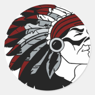 Adesivo Redondo Chefe do nativo americano