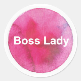 Adesivo Redondo Chefe Lady Sticker - Autocolante Feminista, Rosa E