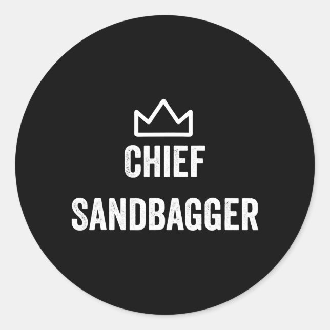 Adesivo Redondo Chefe Sandbagger Golf Meme Bjj Chess Sandbag (Frente)